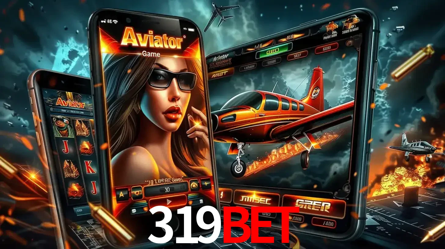 O popular jogo de apostas Aviator exibido em vários celulares e tablets, mostrando a interface emocionante e a ação de voo disponíveis para jogar agora no 319bet.