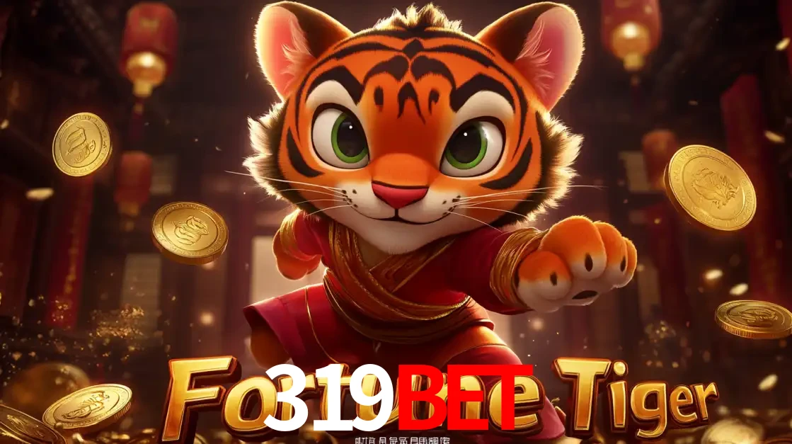 O carismático mascote do jogo de slot Fortune Tiger, um tigre fofo em pose de artes marciais, pronto para trazer sorte e multiplicadores de ganhos no cassino online 319bet.
