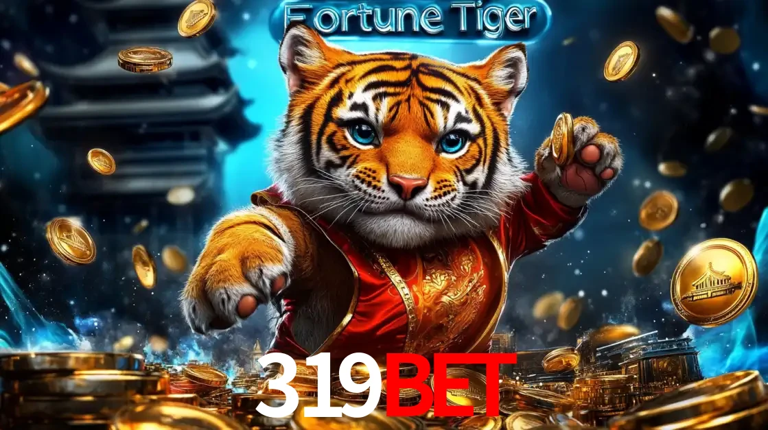 Imagem promocional do jogo de slot Fortune Tiger, com um tigre majestoso em traje tradicional cercado por uma fortuna em moedas de ouro, disponível agora no cassino 319bet.