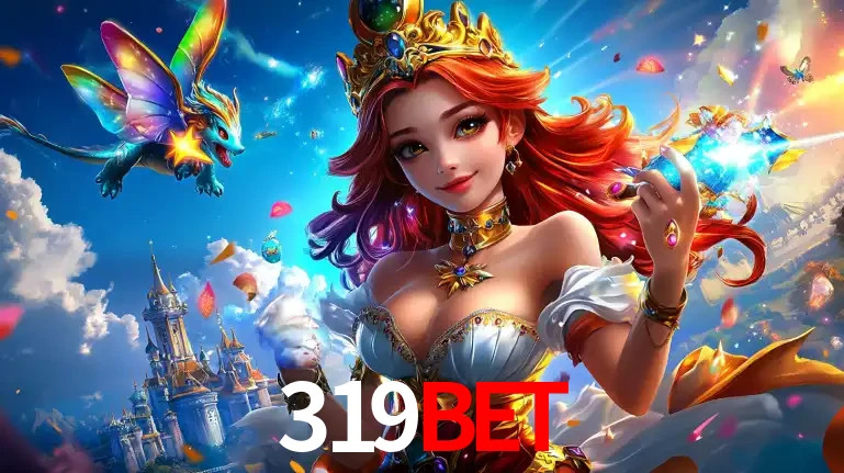 A princesa de um reino de fantasia mágico, com seu pequeno dragão, apresentando um mundo de prêmios encantados nos jogos de caça-níqueis do cassino 319bet.